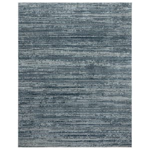 Missha Dario Blue 9 ft. x 13 ft. Striped High-Low Indoor Area Rug