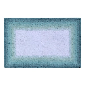 Torrent Bath Rug Turquise 21 in. x 34 in. Cotton Bath Rug