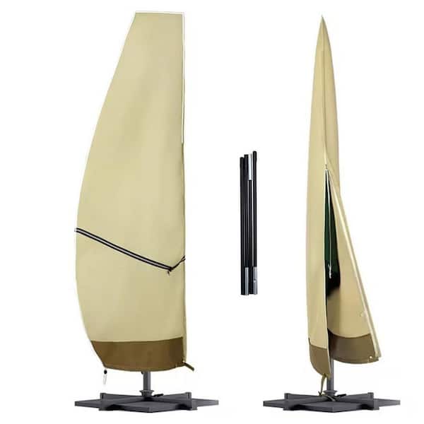 13 ft. Khaki Waterproof Patio Umbrella Cover
