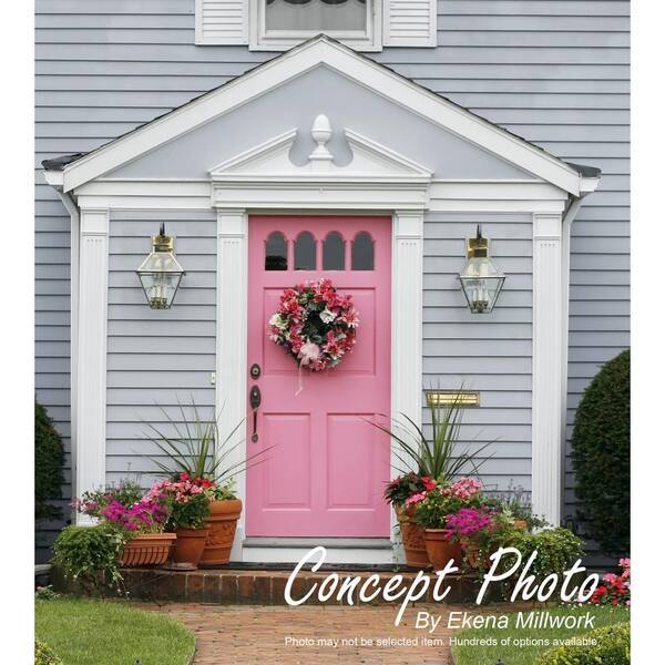 Ekena Millwork 2 in. x 8 in. x 108 in. 2 Equal Flat Panel PVC Pilaster with Decorative Capital and Base Moulding (Pair)