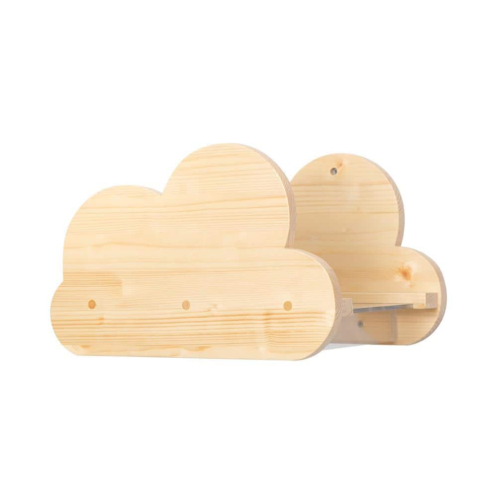 MYZOO MOKU Cloud-Shaped Wall Mounted Cat Shelves Solid Wood with Acrylic Pl