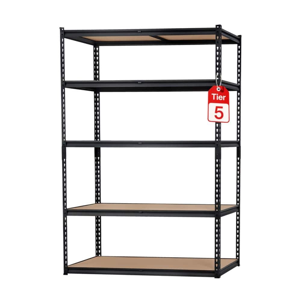 Heavy Duty 2500 lbs 48 in. Black 5-Tier Adjustable Garage Storage Shelving price history on PriceWatchPro