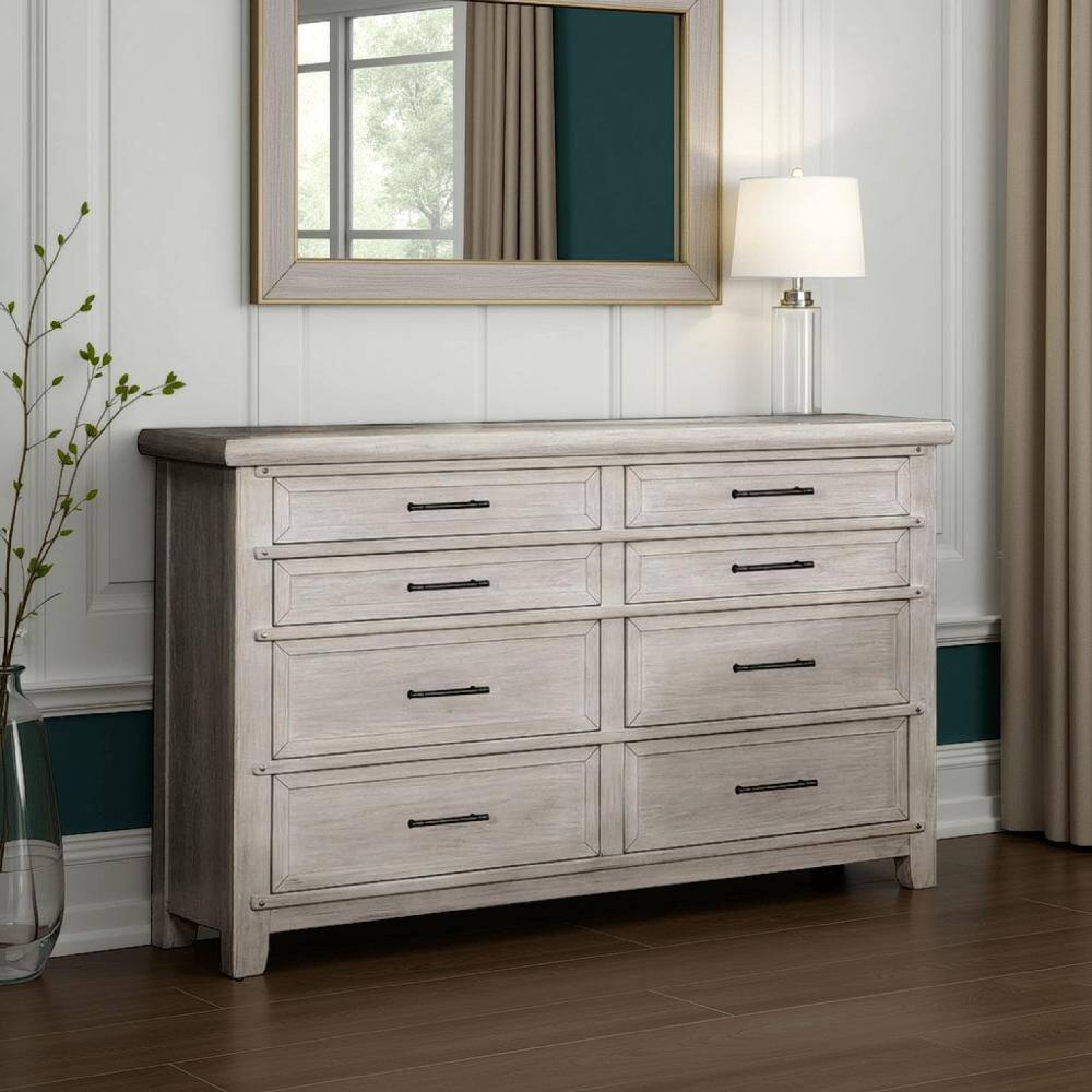 Nim Classic White 6-Drawer 58.25 in. Wide Dresser without Mirror