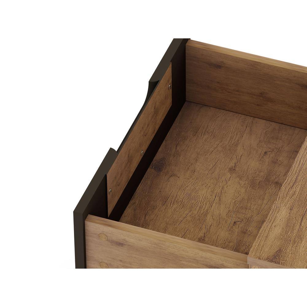 Mid-Century Modern Nature and Textured Grey 2-Drawer Nightstand Set