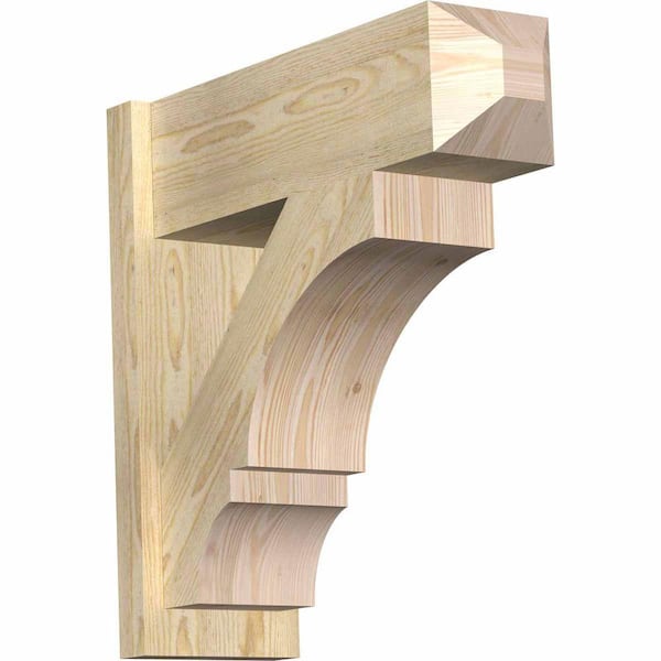 Ekena Millwork 8 in. x 24 in. x 24 in. Balboa Craftsman Rough Sawn Douglas Fir Outlooker