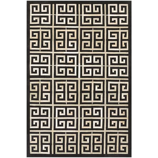 Couristan Chalet Meander Black-Ivory 4 ft. x 6 ft. Area Rug