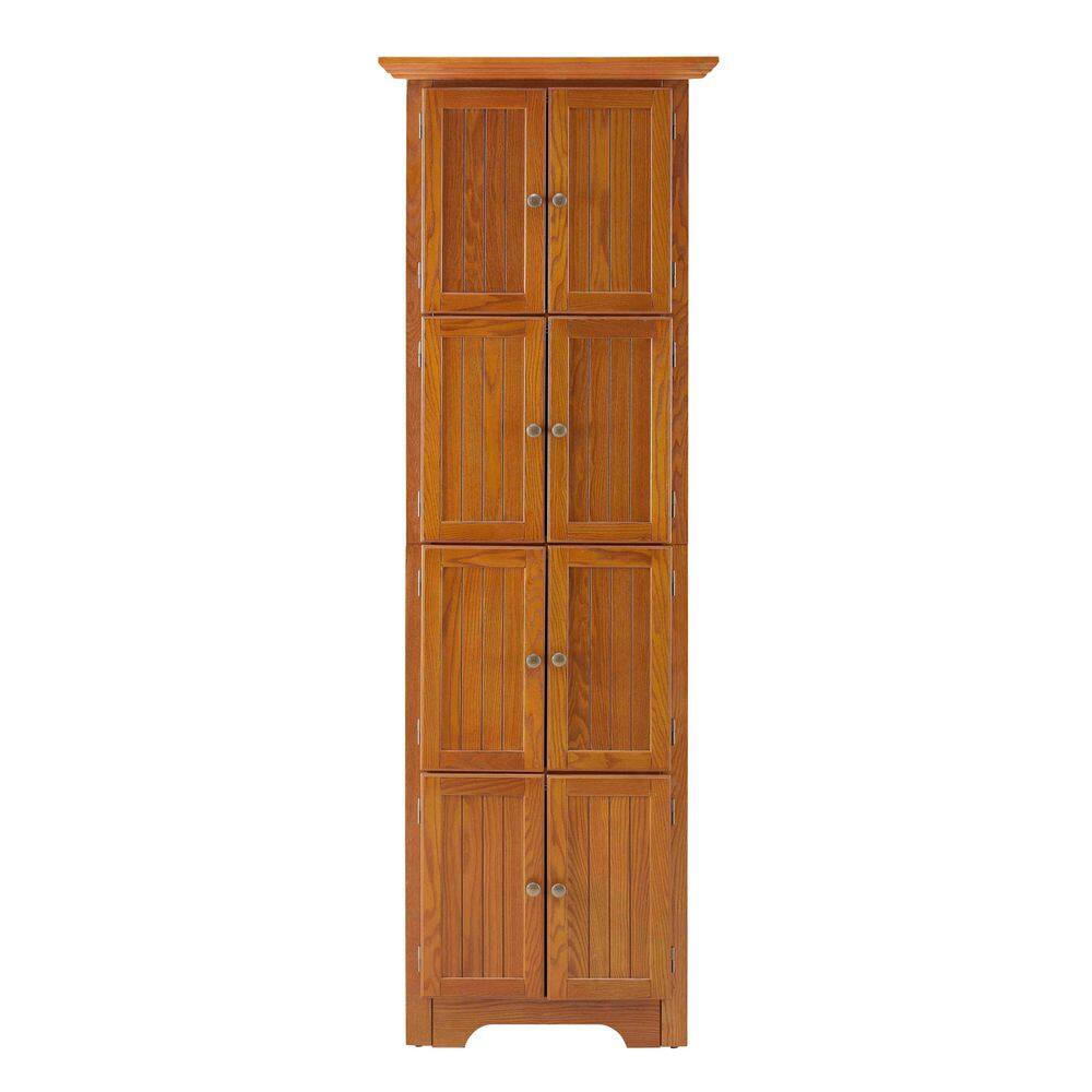 Avex 24.6 in. W x 12.2 in. D x 72 in. H Orange Oak 4-Tier Corner Storage Linen Cabinet price history on PriceWatchPro