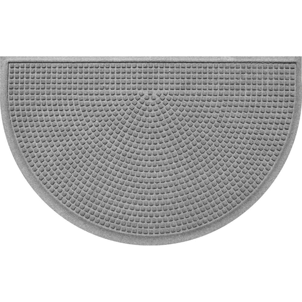 Medium Gray Semi-Circle Rubber Outdoor Door Mat
