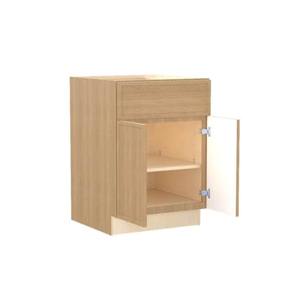 Franklin 27 in. W x 24 in. D x 34.5 in. H Assembled Plywood Base Kitchen Cabinet in Vanguard Oak with Soft Close