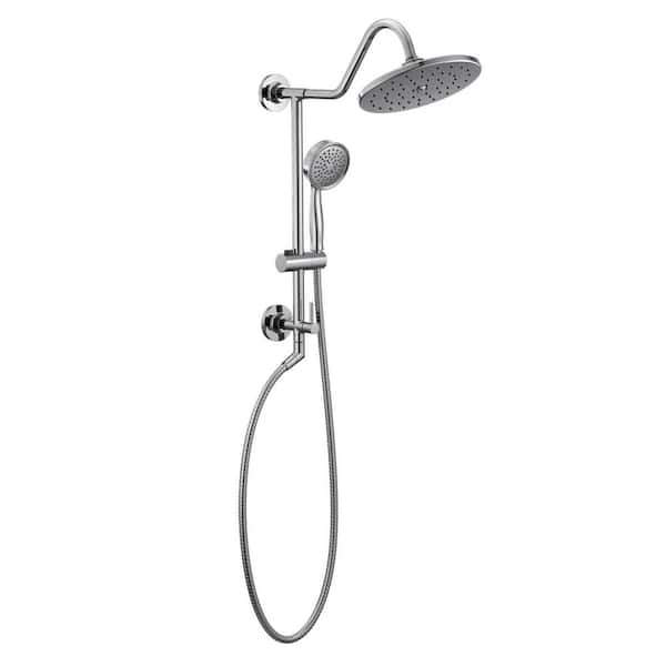 1-Spray Pattern with 2.5 GPM 10 in. Wall Mount Fixed Shower Head in Chrome