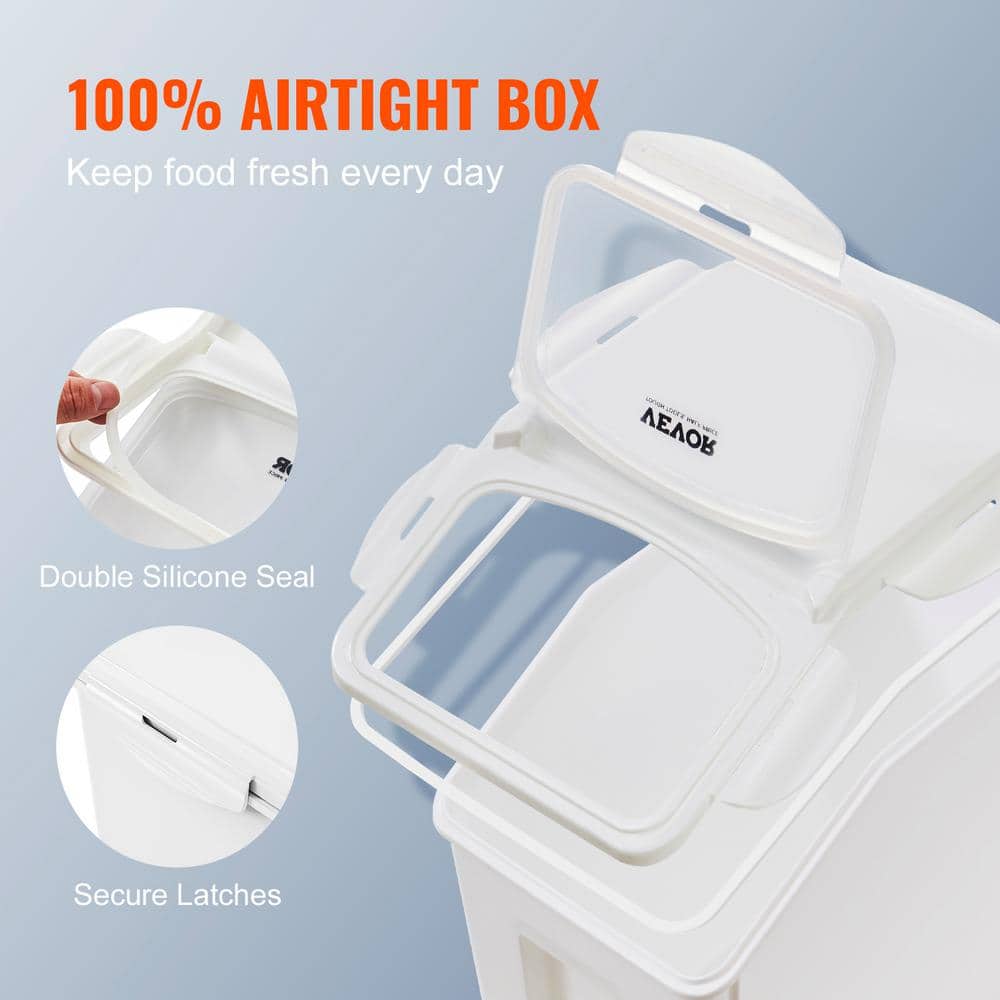 White BPA-Free Rectangular Plastic Food Storage Containers Set