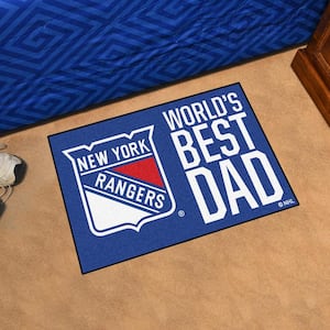 New York Rangers World's Best Dad Blue 1.5 ft. x 2.5 ft. Starter Area Rug