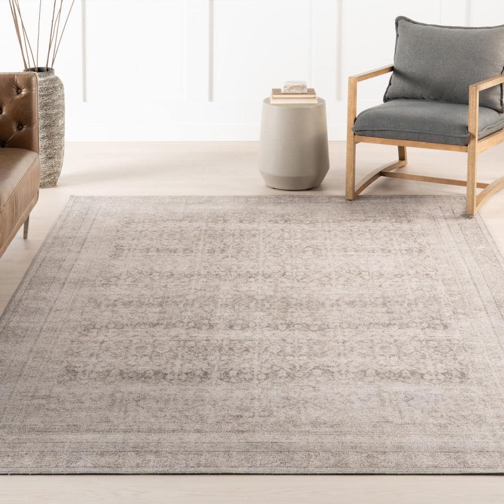 Giorgina Grey Rectangular Synthetic 8' x 10' Area Rug