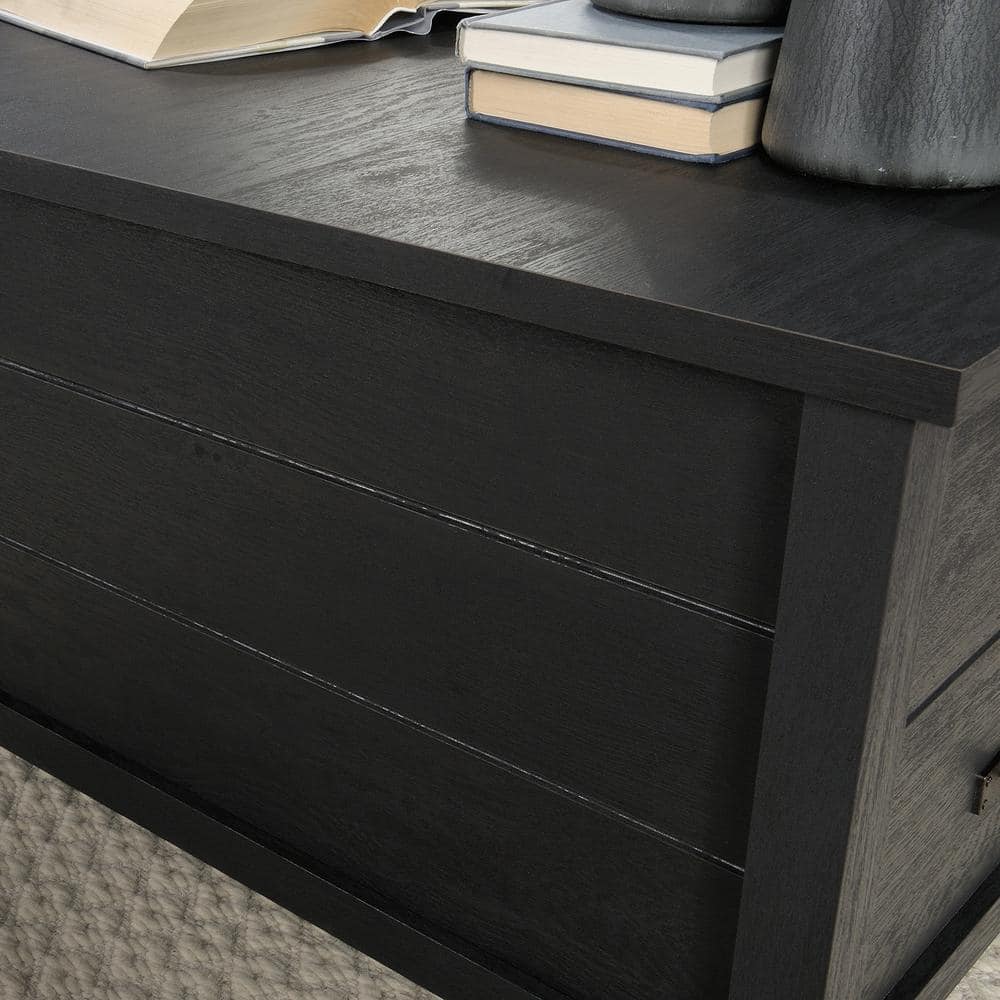 Raven Oak Rectangular Engineered Wood Coffee Table with Storage