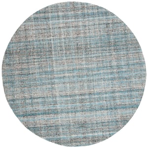 Abstract Blue/Multi 6 ft. x 6 ft. Striped Round Area Rug