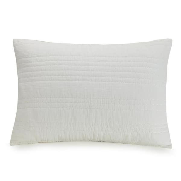 Atmosphere Double Gauze Cotton White Standard Pillow Sham Pair