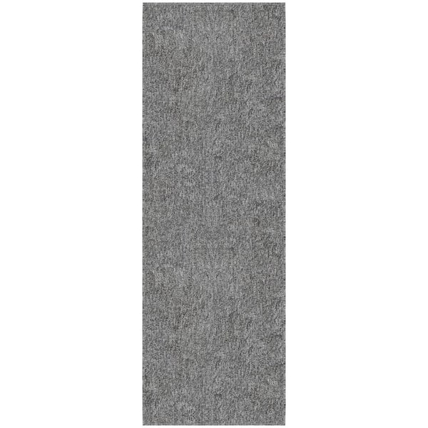 Oscar Collection Non-Slip Rubberback Modern Solid Design 2x5 Indoor Runner Rug, 1 ft. 8 in. x 4 ft. 11 in., Gray