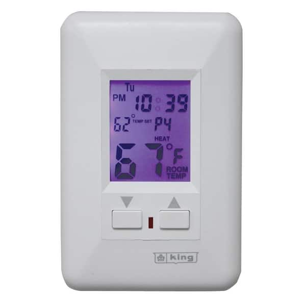 King Electric 7-Day Electronic Comfort Color Screen Programmable Thermostat in White