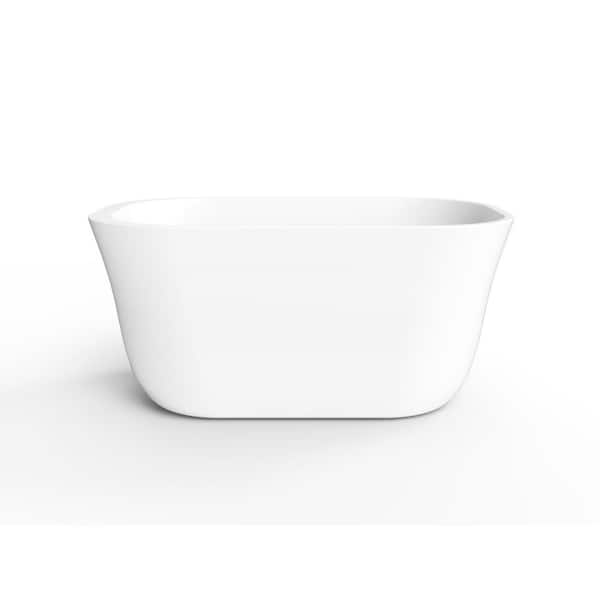 Barclay Products Chrishell 55.25 in. x 31.25 in. Soaking Bathtub with End Drain in White/White
