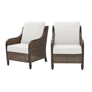 Windsor Brown Wicker Outdoor Patio Lounge Chair with Bare Cushions (2-Pack)