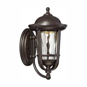 Westbrooke 17 in. Aged Bronze Patina Integrated LED Outdoor Line Voltage Wall Sconce