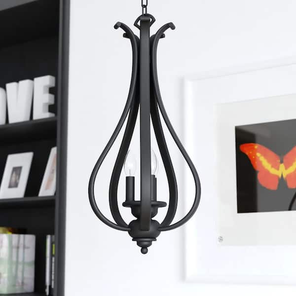 VAXCEL Monrovia 3-Light Bronze Open Cage Teardrop Pendant Light