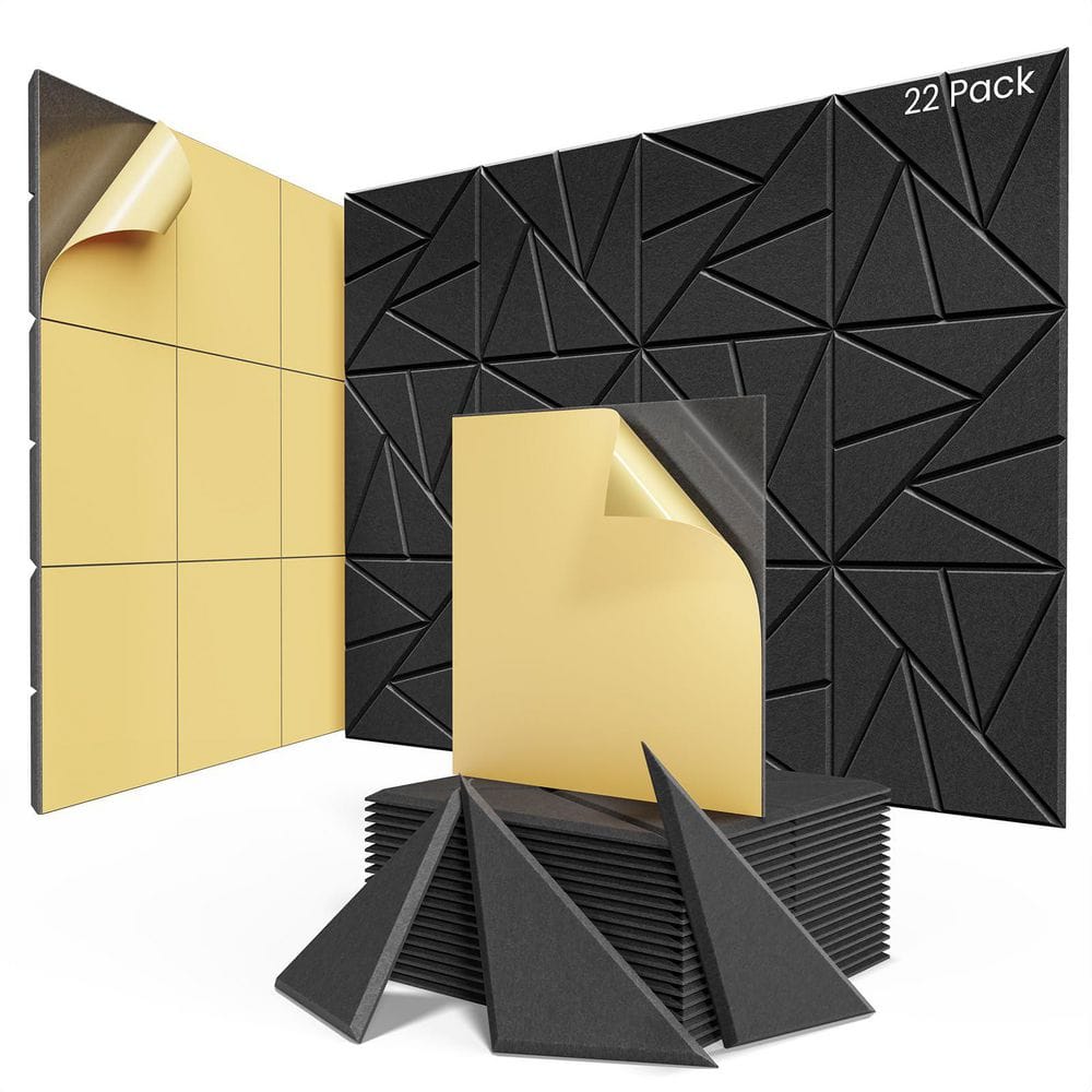7. 8in. T x 1ft. x 1ft. Black Polyester Fiber Sound Absorbing Panel 22-Pack Self-Adhesive High Density price history on PriceWatchPro