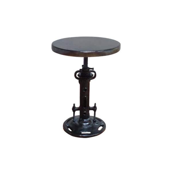 HomeRoots 19 in. Black Backless Metal Bar Chair with Metal Seat