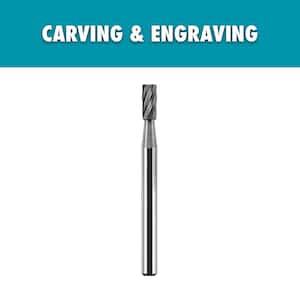 Rotary Tool 1/8 in. Carbide Cylinder Engraving Burr (For Metal, Plastic and Wood)