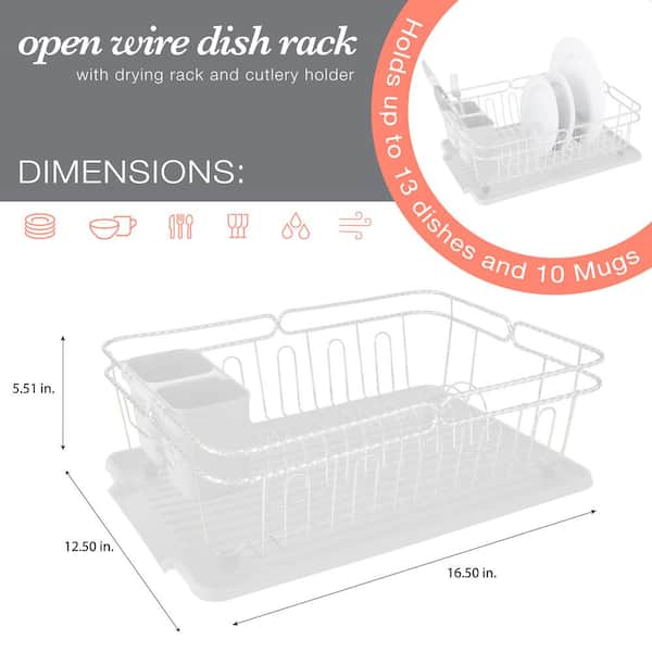Kitchen Details Twisted Chrome 3 Piece Dish Rack
