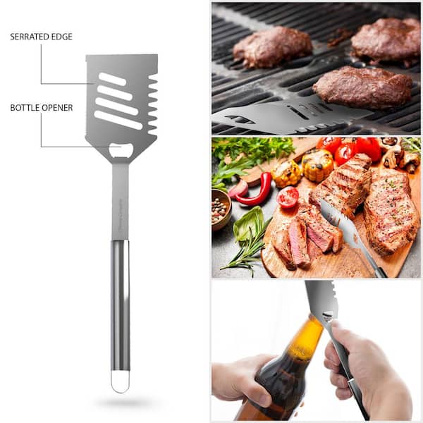 Home-Complete BBQ Grill Tool Set 16 Piece Stainless Steel Barbecue Grilling Set