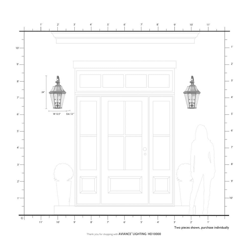 Polished Brass 3-Light Outdoor Wall Lantern with Clear Glass