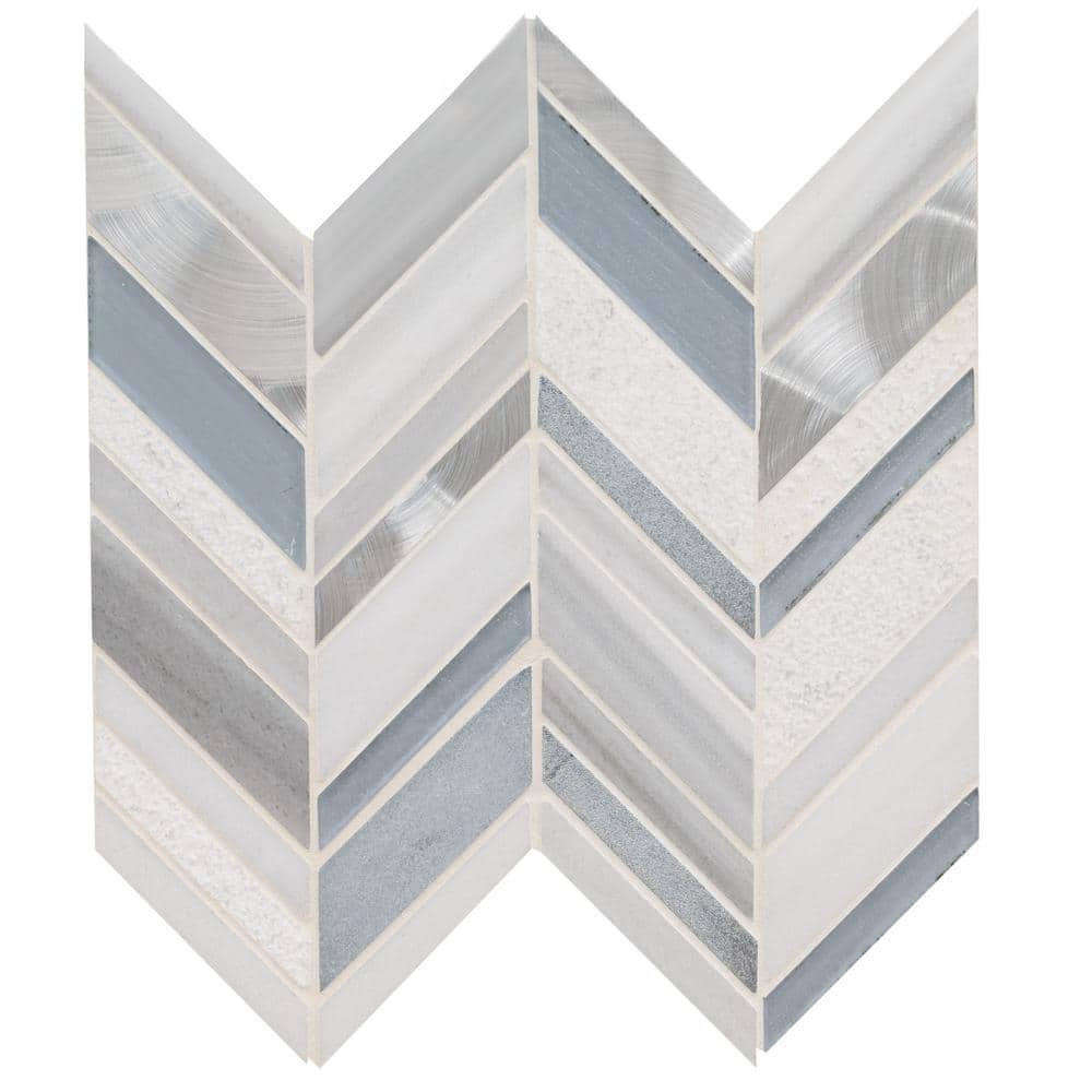 MSI Harlow Chevron 12 in. x 12 in. x 0.31 in. Glass/Stone
