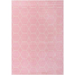 Trellis Frieze Light Pink/Ivory 10 ft. x 14 ft. Geometric Area Rug