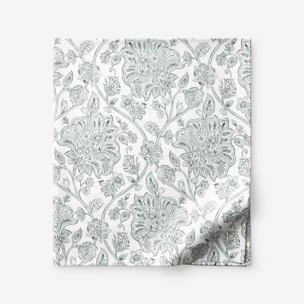 The Company Store Legends Hotel Maison Floral White Multi Sateen King Flat Sheet