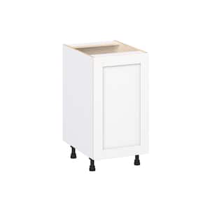 Milton 18 in. W x 24 in. D x 34.5 in. H Assembled Shaker Full Height Door Base Kitchen Cabinet in Bright White