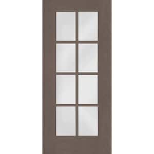 Regency 36 in. x 80 in. Full 8-Lite Universal Handing Clear Glass Ashwood Stain Fiberglass Front Door Slab