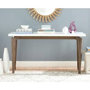 Josef 59 in. White/Brown Wood Console Table