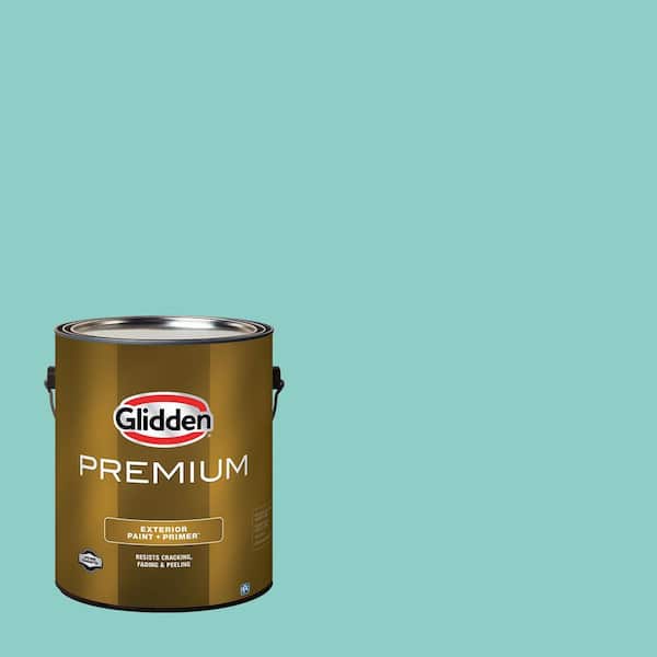 Glidden Premium 1 gal. PPG1231-4 Tropical Holiday Semi-Gloss Exterior Latex Paint