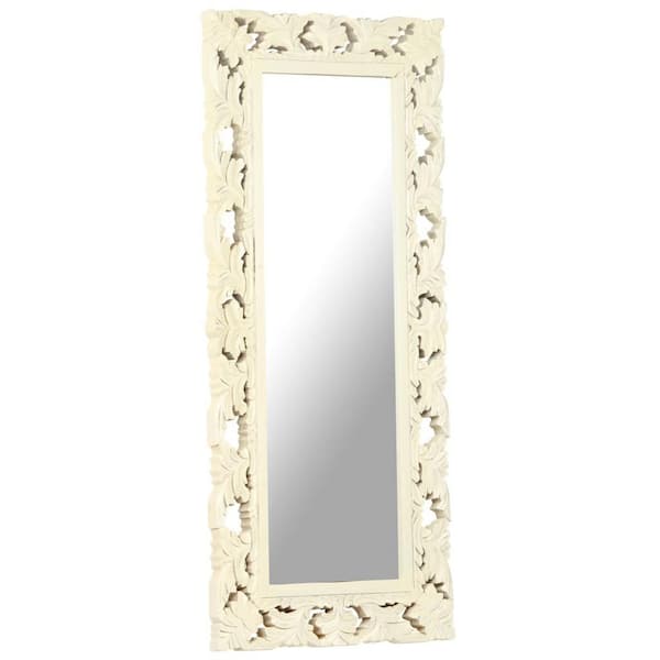 Unbranded 19.7 in. W x 43.3 in. H Rectangular Wood Framed Wall Mount Modern Decor Bathroom Vanity Mirror