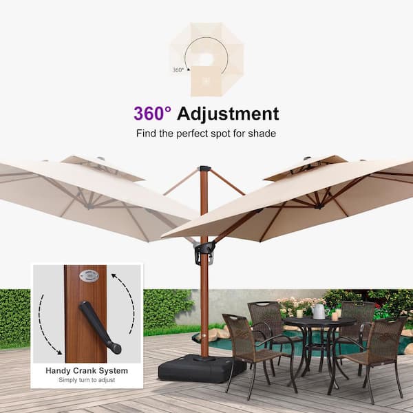 elite shade patio umbrella base duty Steel Frame Best Choice Products 10ft Offset Cantilever Hanging Market Patio Umbrella  8 Sturdy Ribs  Easy Adjustment - Lavender UV Resistant Blue & Choose Base Option:Round metal base
