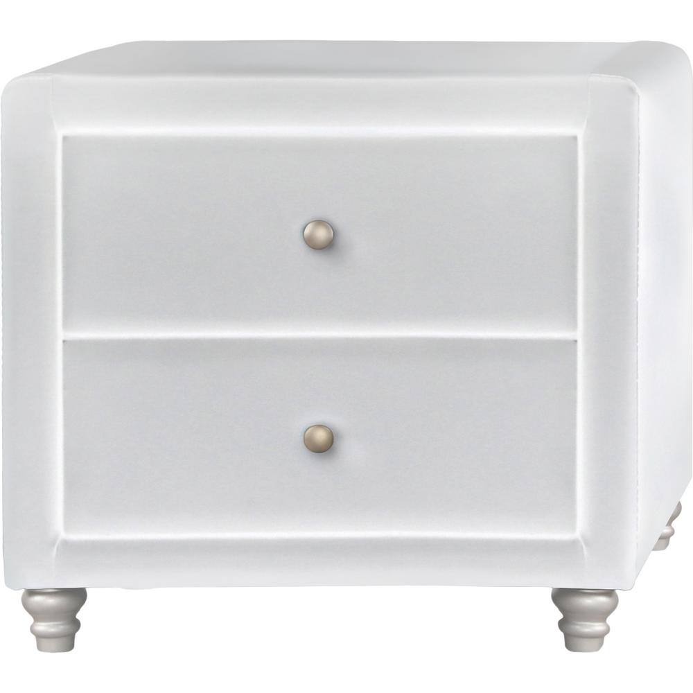 Queen White Pine Upholstered Tufted Headboard Bed Frame