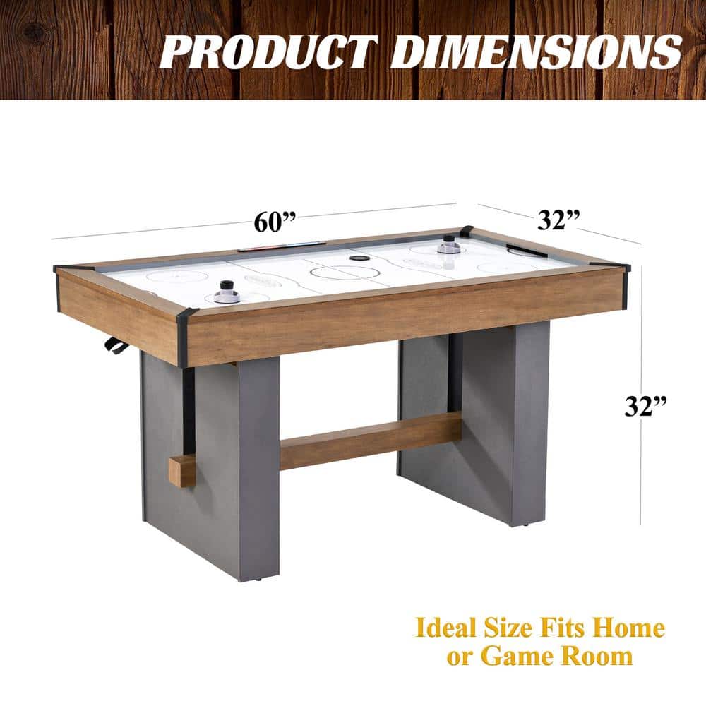 Barrington 5-ft Gray and Brown Air Hockey Table with Electronic Scorer