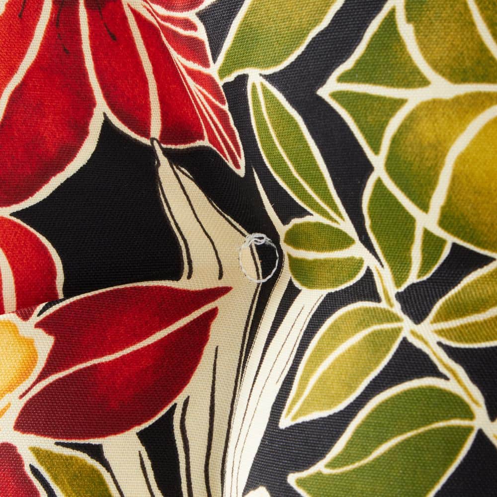 Aloha Black Floral High Back Outdoor Chair Cushions Set