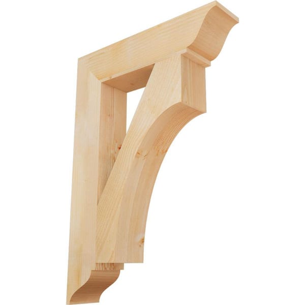 Ekena Millwork 6 in. x 40 in. x 28 in. Douglas Fir Westlake Traditional Rough Sawn Bracket