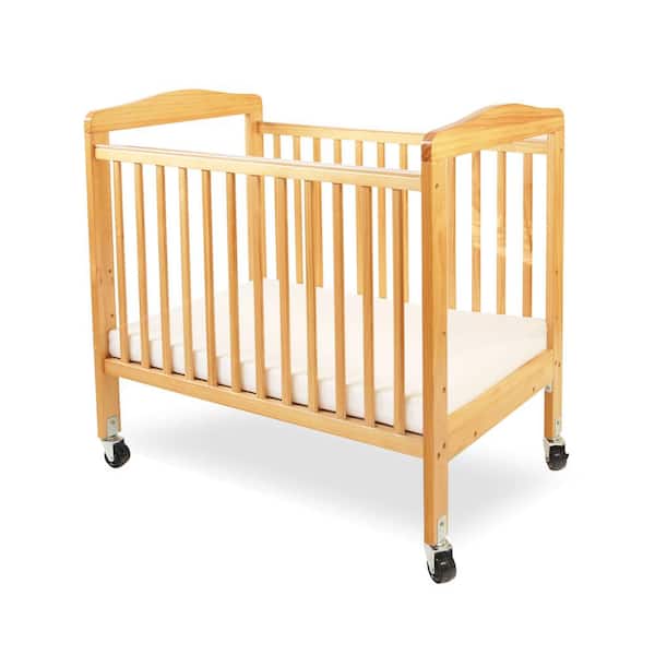LA Baby Mini/Portable Non-folding Wooden Window Crib - Natural