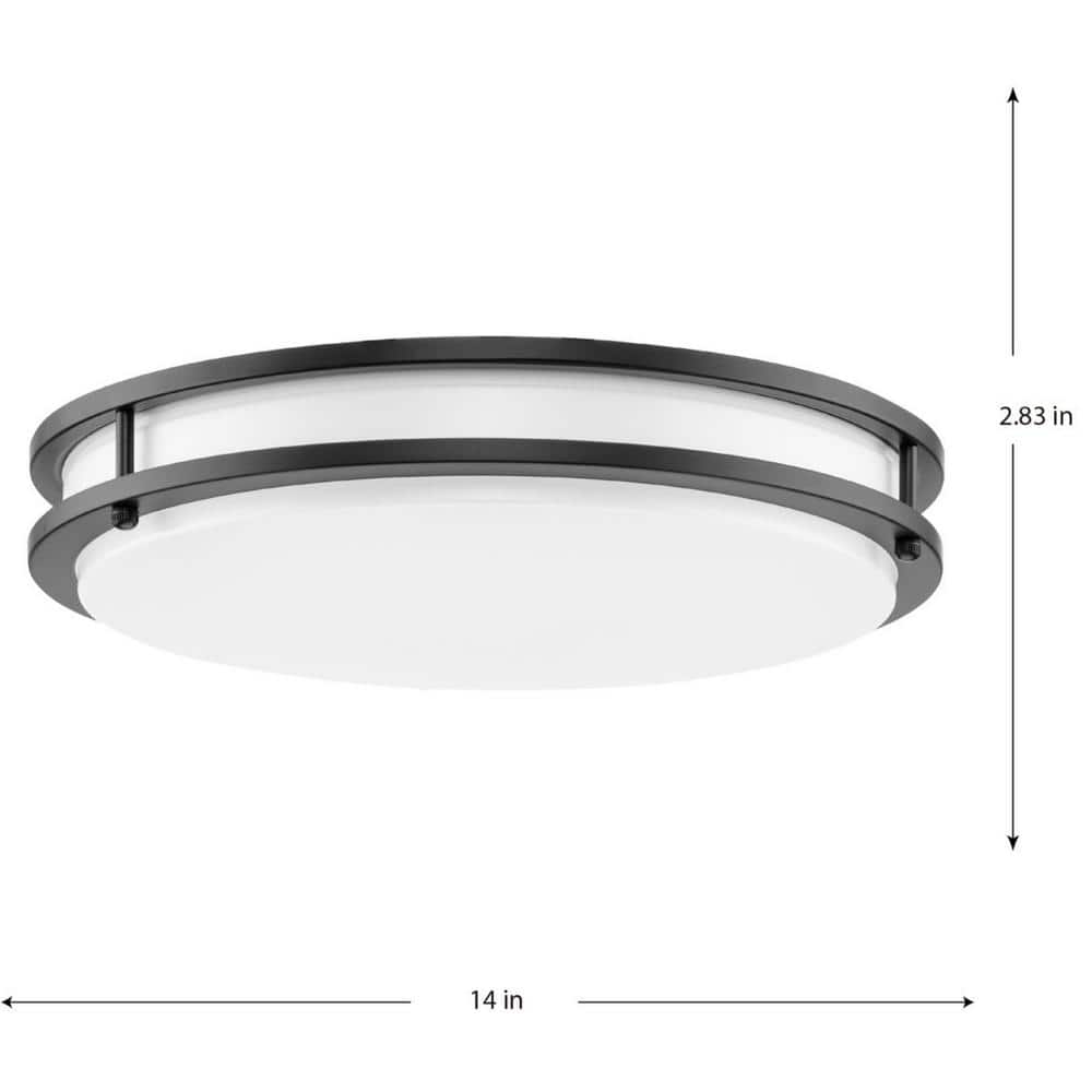 Abide 14" Matte Black and Nickel LED Flush Mount Light