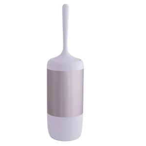 Smooth Matte Stainless Steel Toilet Brush and Holder in White