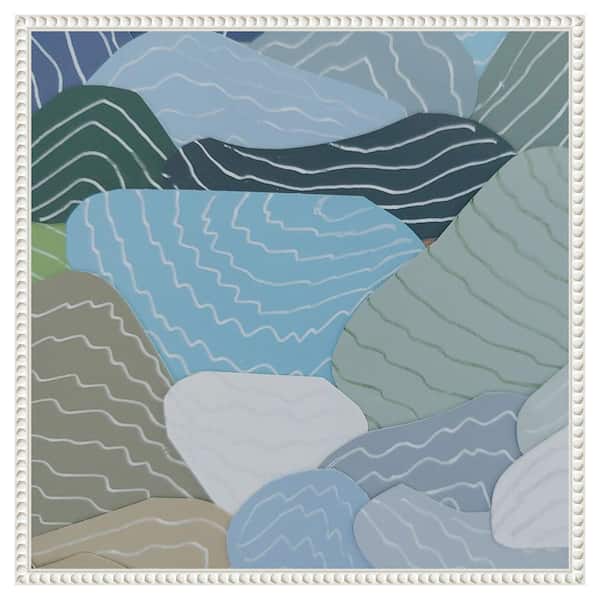 Amanti Art Rice Paddies I by Coco Good 22 in. W x 22 in. H Canvas Float Frame in White