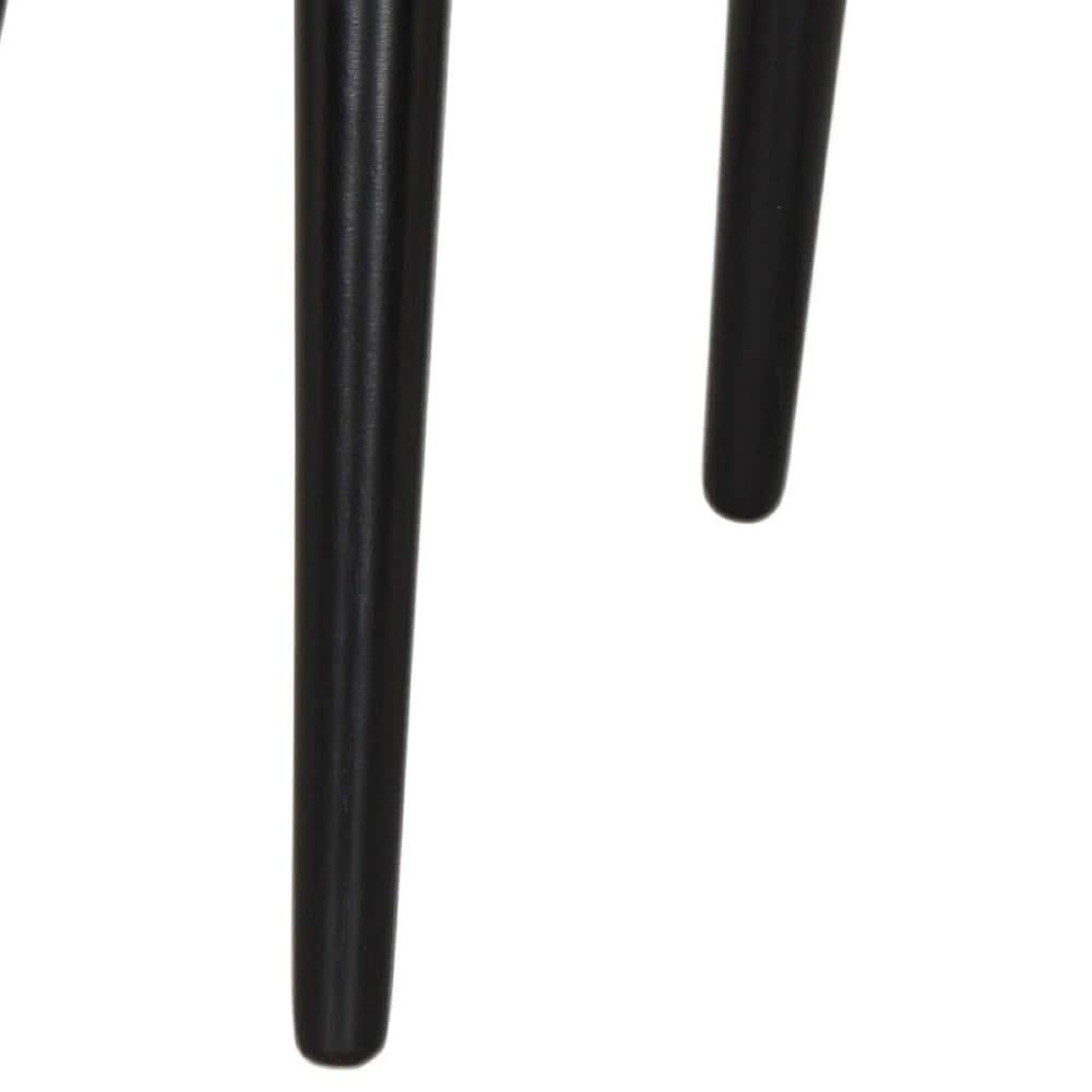 Black Rubberwood Low Windsor Dining Side Chair Set